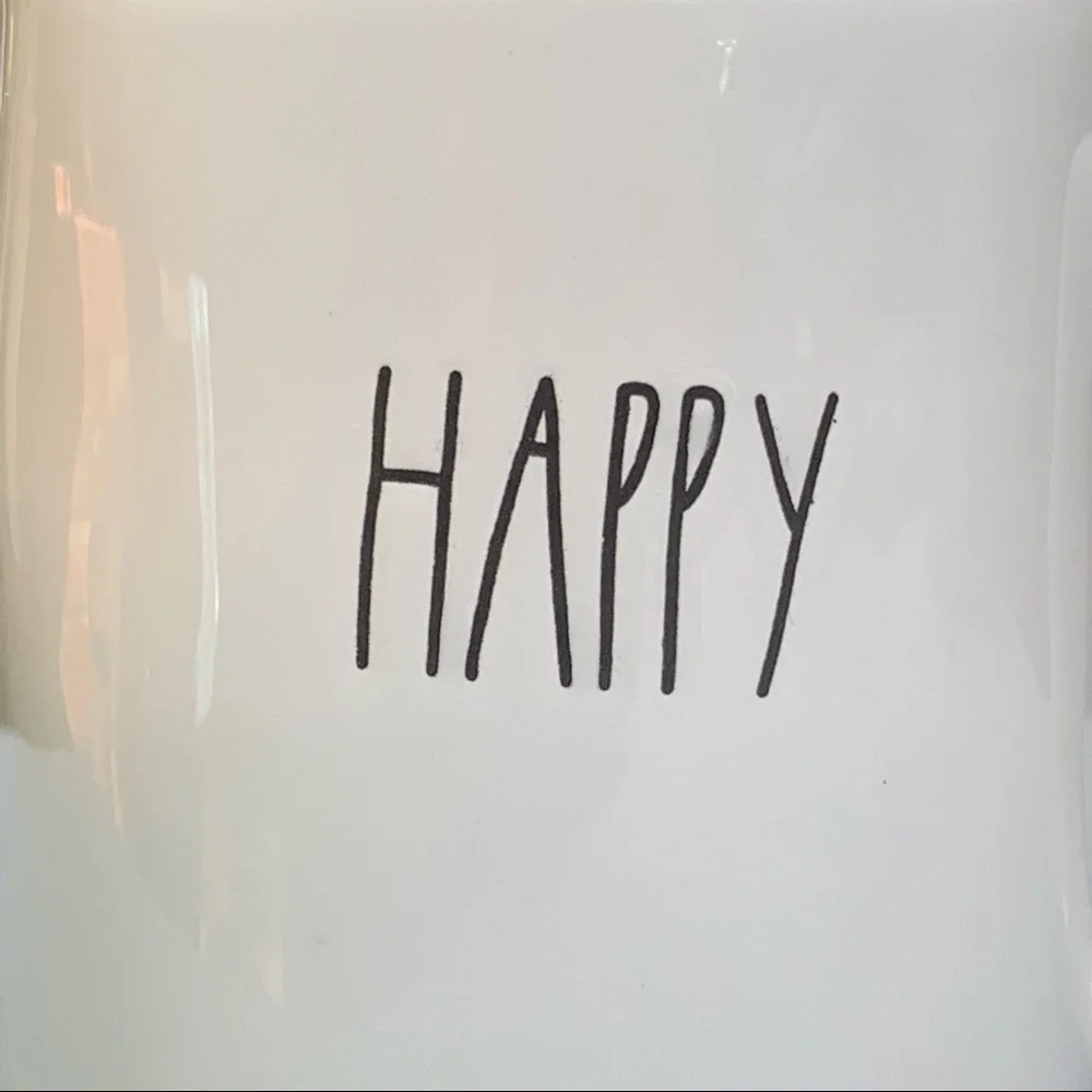 Rae Dunn HAPPY HALLOWEEN Mug Double Sided White Orange Interior NWT 2017 OG - Picture 4 of 14